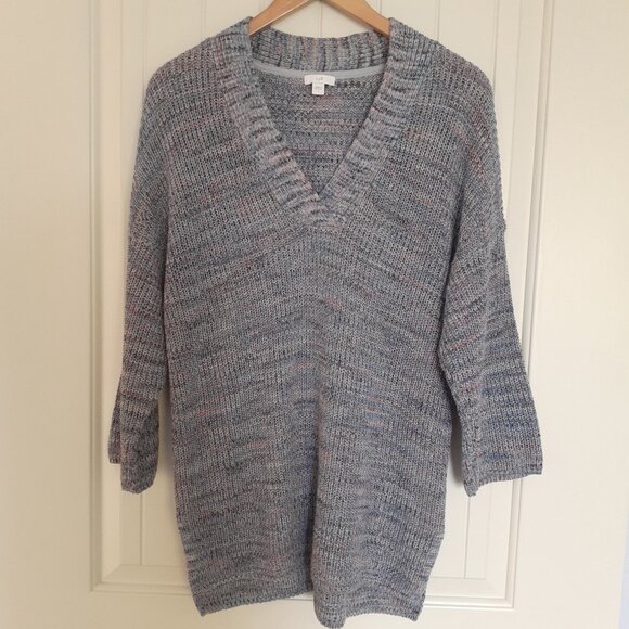 J. Jill Easy Dropped-Shoulder Cotton V-Neck Sweater Blue Jasper Size S - Picture 11 of 11